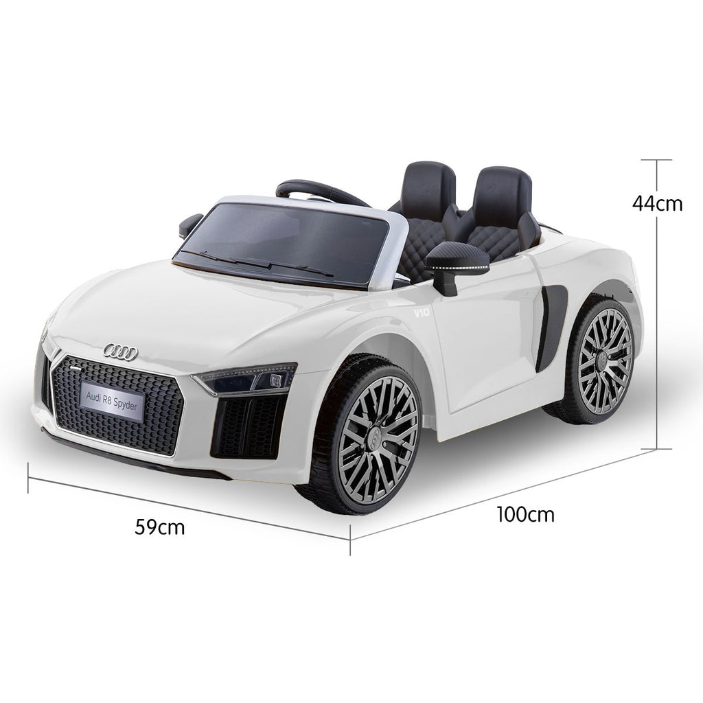 Audi R8 Spyder 6V Kids Electric Ride-On Car, White