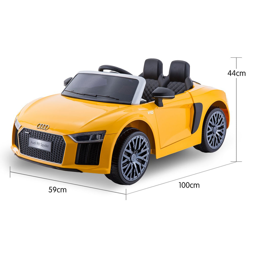 Audi R8 Spyder 6V Kids Electric Ride-On Car, Yellow