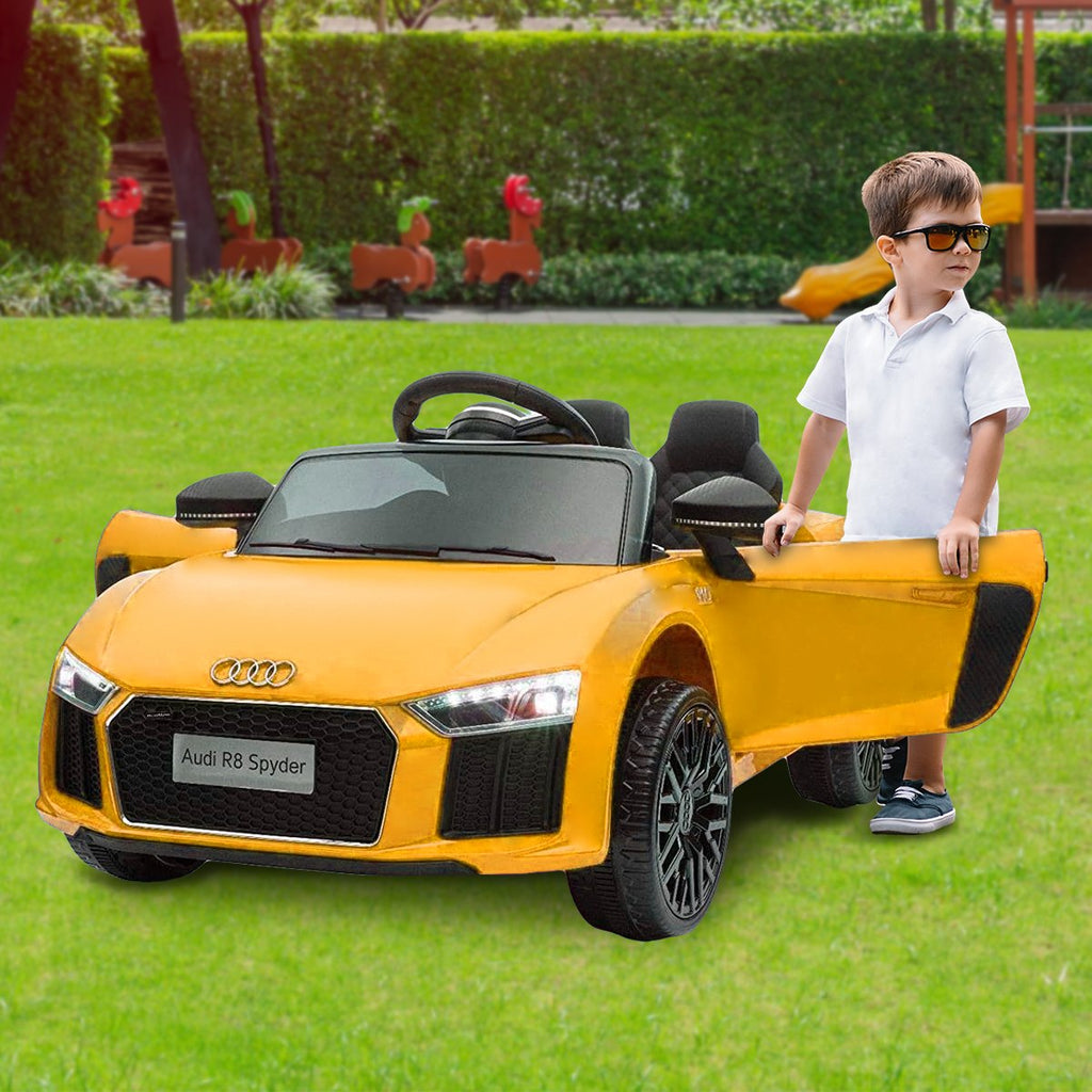 Audi R8 Spyder 6V Kids Electric Ride-On Car, Yellow