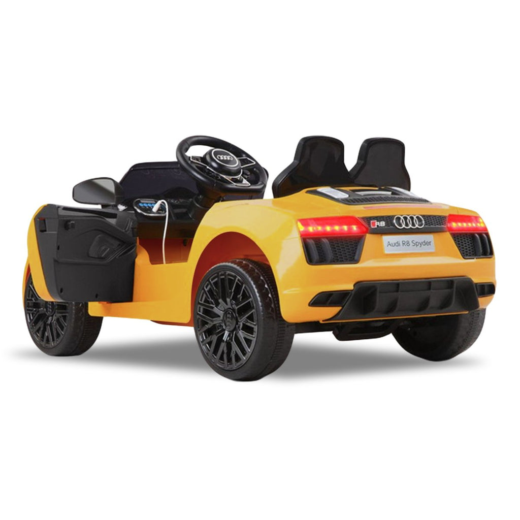 Audi R8 Spyder 6V Kids Electric Ride-On Car, Yellow