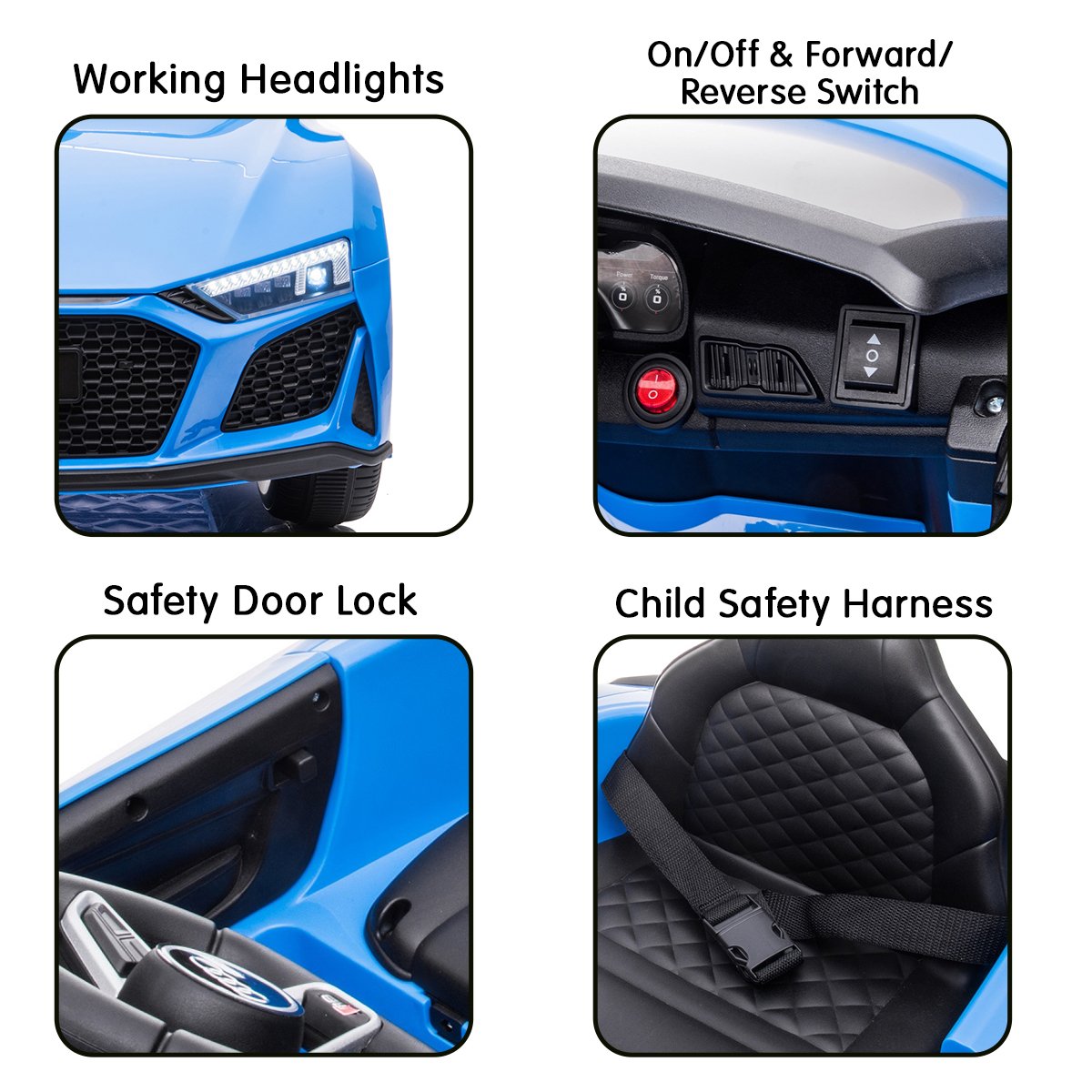 Audi Sport 12V Kids Electric Ride-On Car, Blue