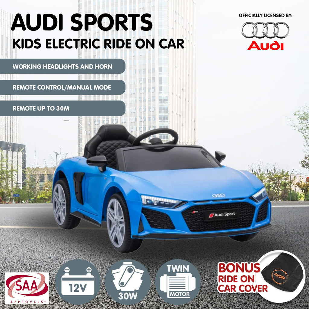Audi Sport 12V Kids Electric Ride-On Car, Blue
