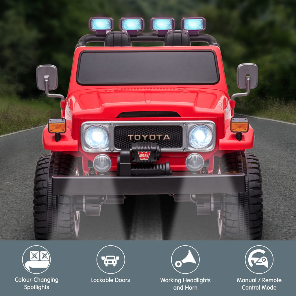 Toyota FJ40 12V Kids Electric Ride-On Car, Red