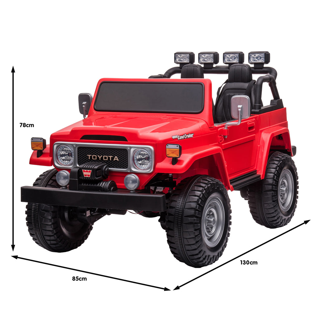 Toyota FJ40 12V Kids Electric Ride-On Car, Red