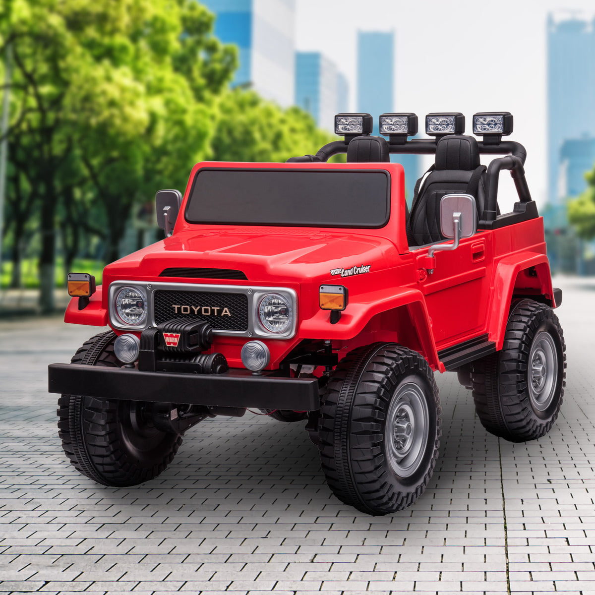 Toyota FJ40 12V Kids Electric Ride-On Car, Red