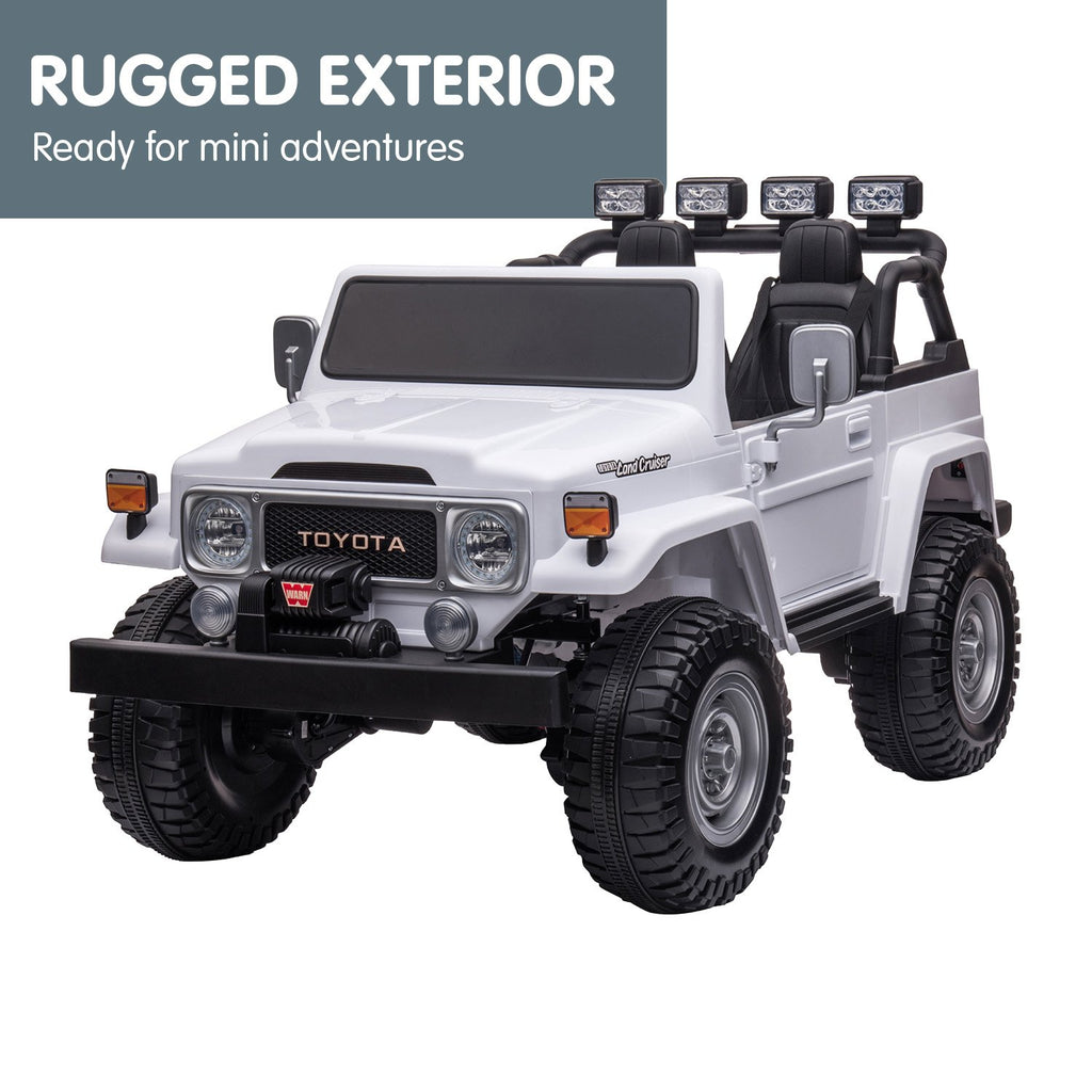 Toyota FJ40 12V Kids Electric Ride-On Car, White
