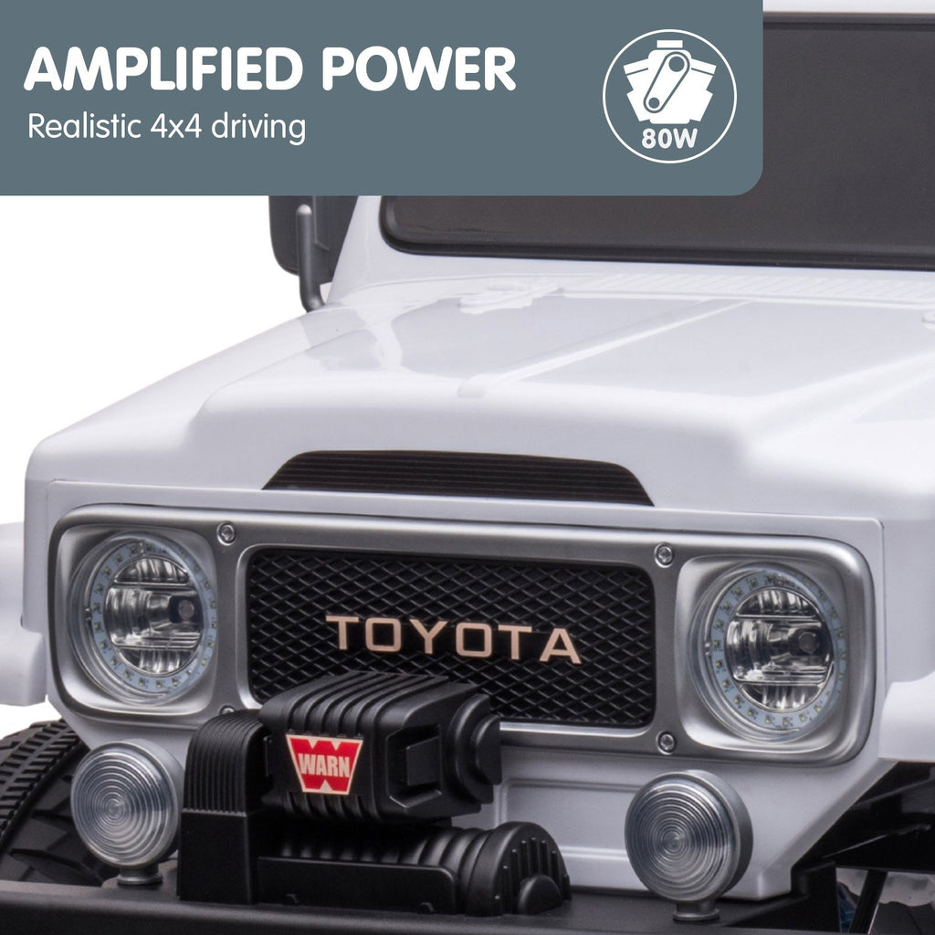 Toyota FJ40 12V Kids Electric Ride-On Car, White