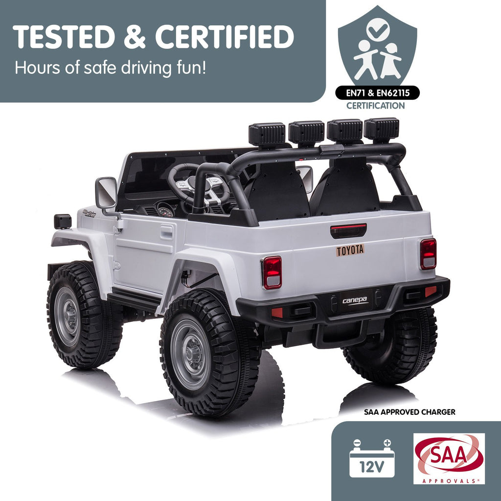 Toyota FJ40 12V Kids Electric Ride-On Car, White