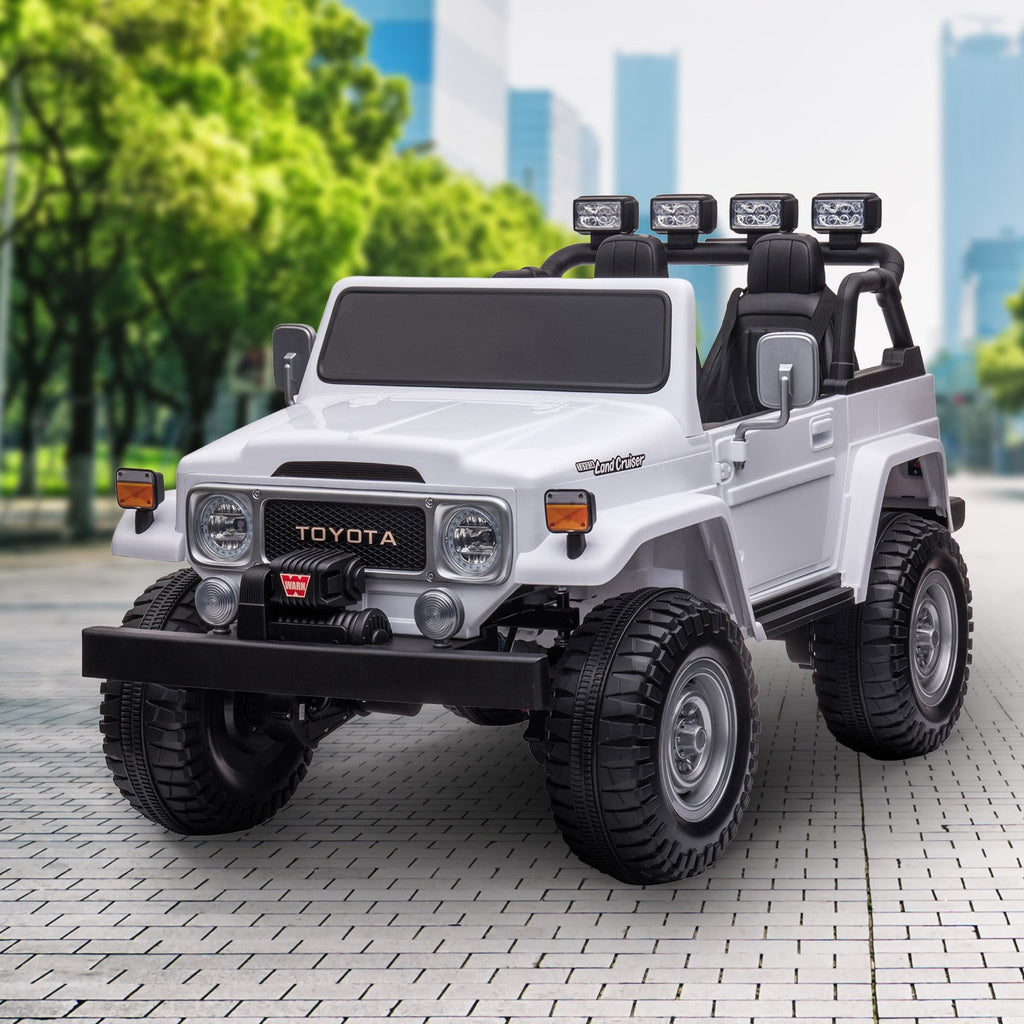 Toyota FJ40 12V Kids Electric Ride-On Car, White