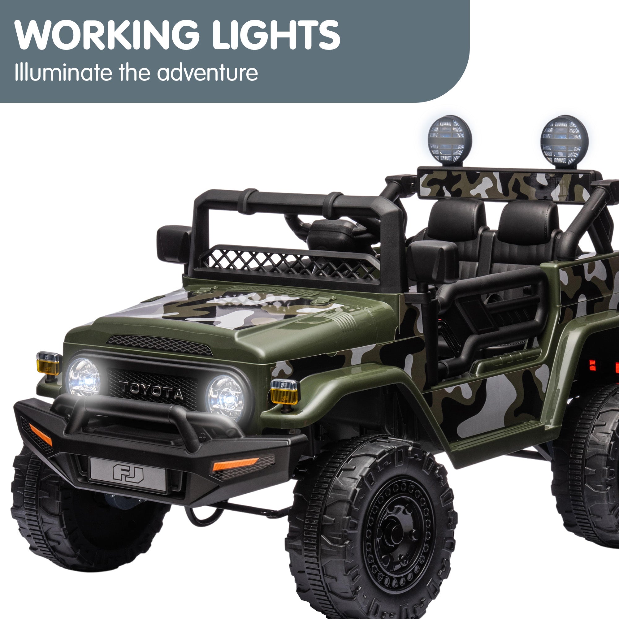 Toyota FJ Cruiser 12V Kids Electric Ride-On Car, Green