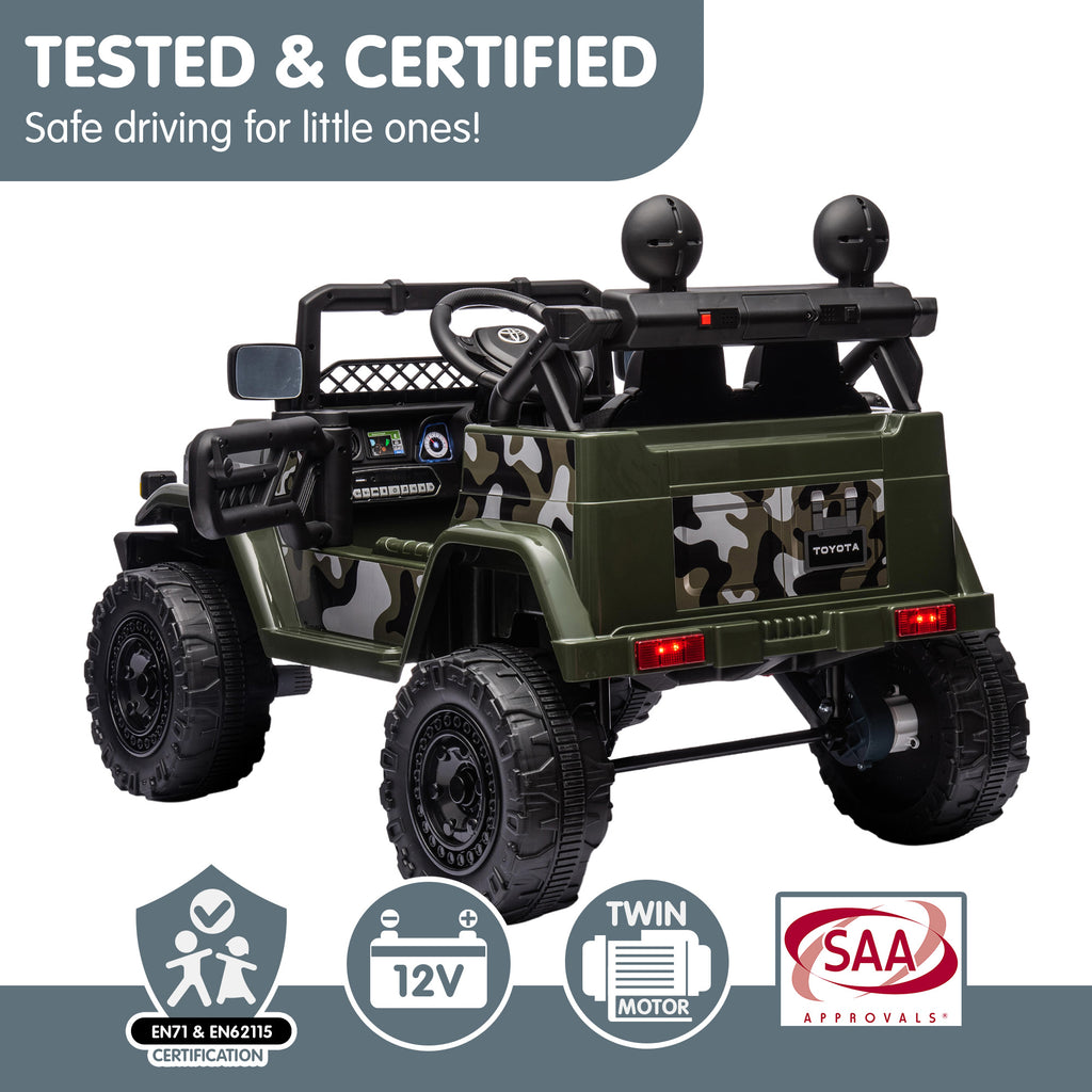 Toyota FJ Cruiser 12V Kids Electric Ride-On Car, Green