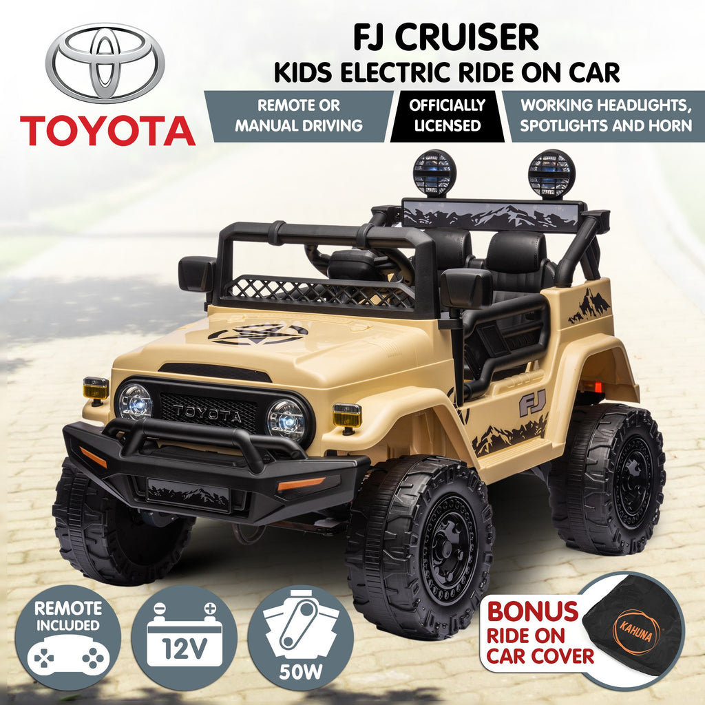 Toyota FJ Cruiser 12V Kids Electric Ride-On Car, Khaki