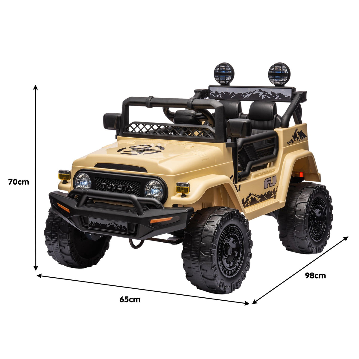 Toyota FJ Cruiser 12V Kids Electric Ride-On Car, Khaki