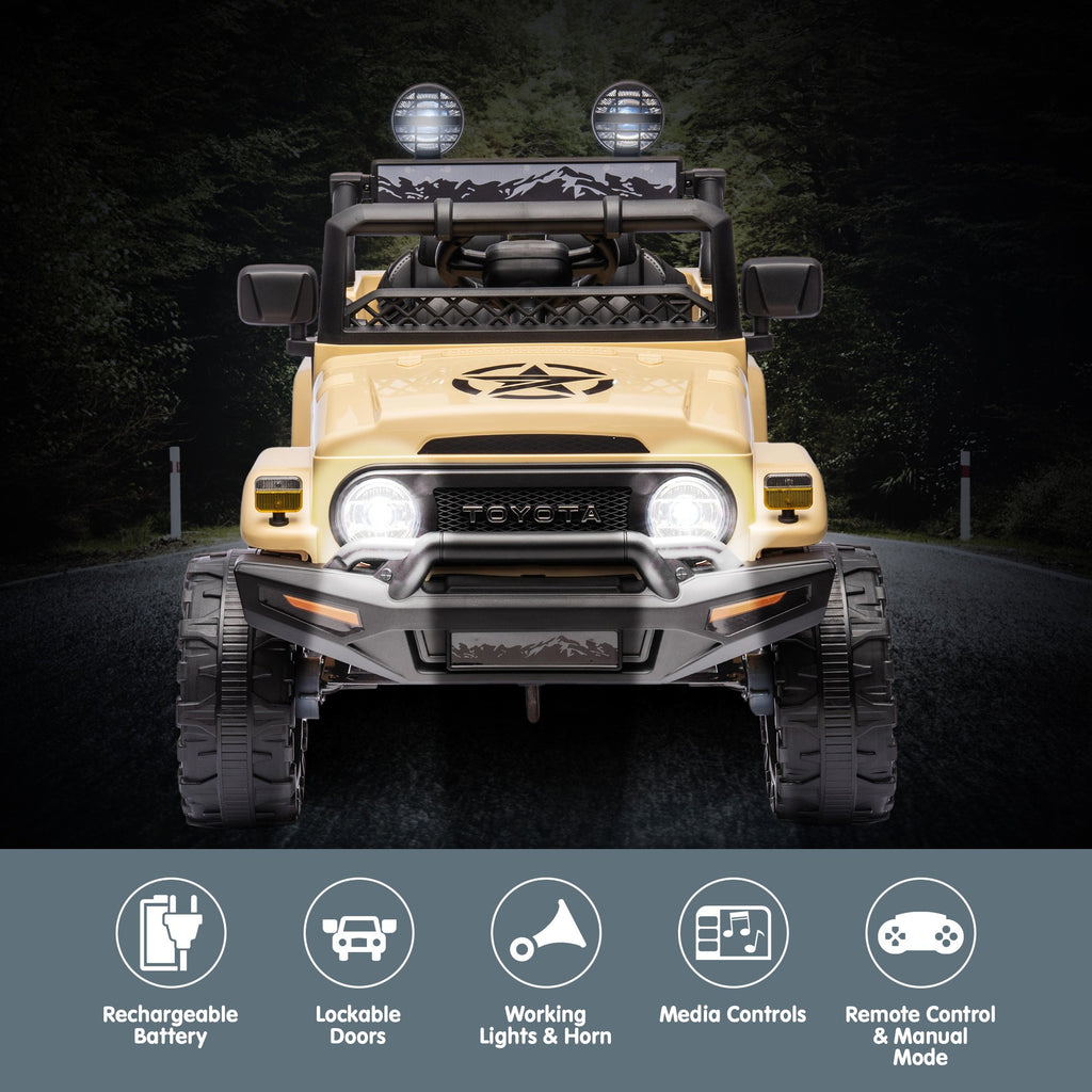 Toyota FJ Cruiser 12V Kids Electric Ride-On Car, Khaki