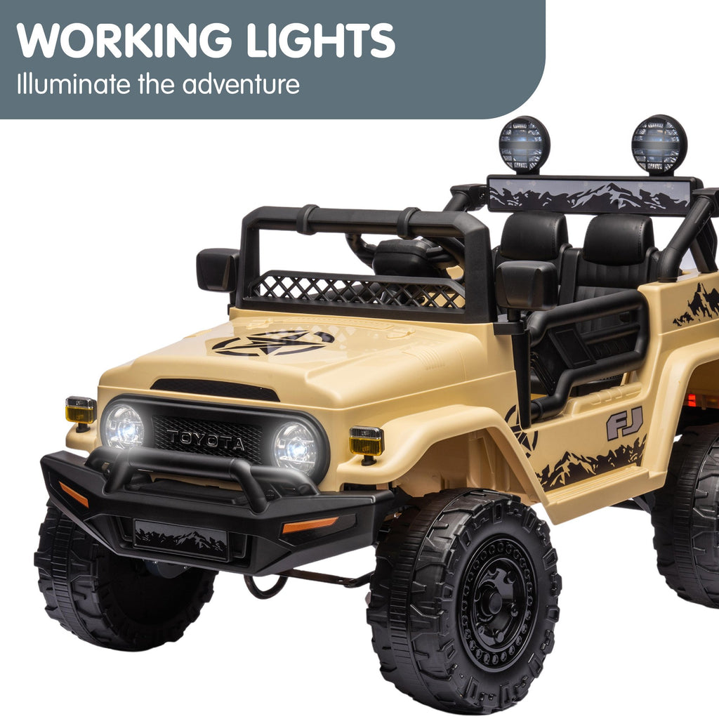 Toyota FJ Cruiser 12V Kids Electric Ride-On Car, Khaki