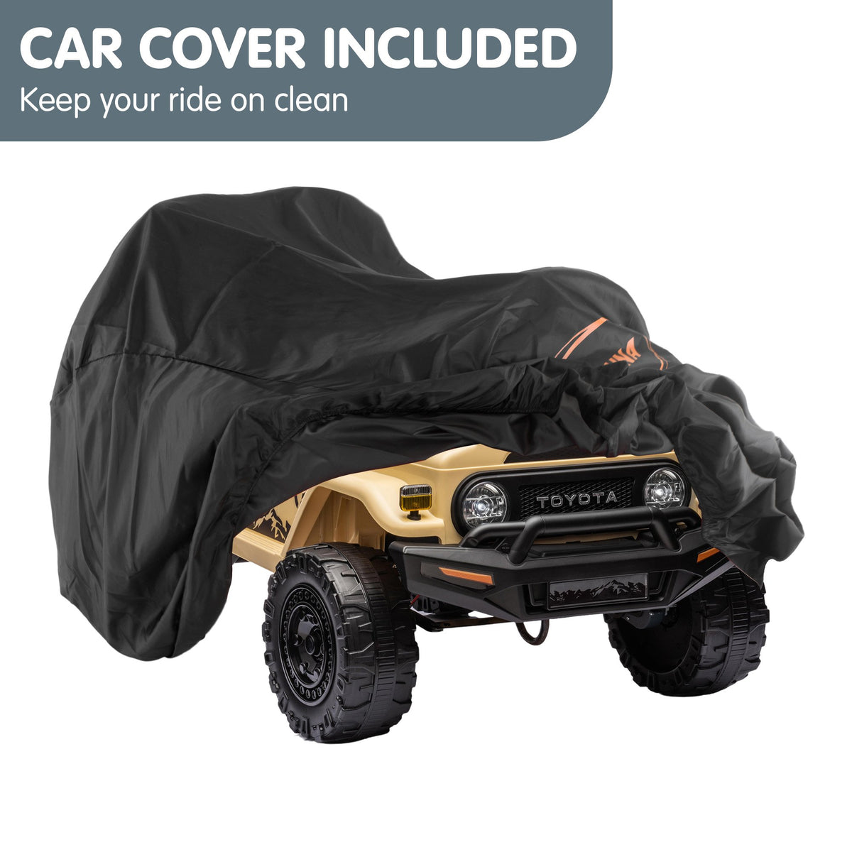 Toyota FJ Cruiser 12V Kids Electric Ride-On Car, Khaki
