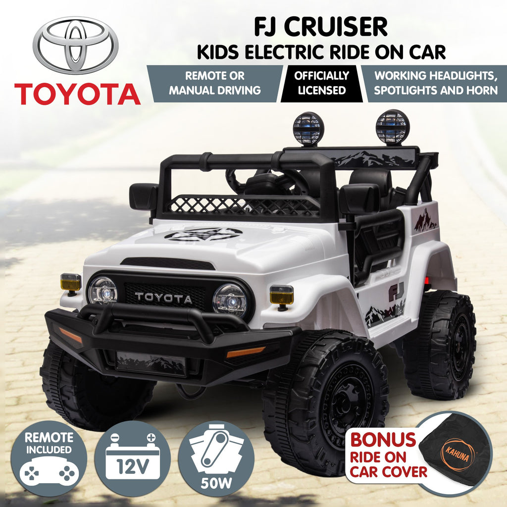 Toyota FJ Cruiser 12V Kids Electric Ride-On Car, White