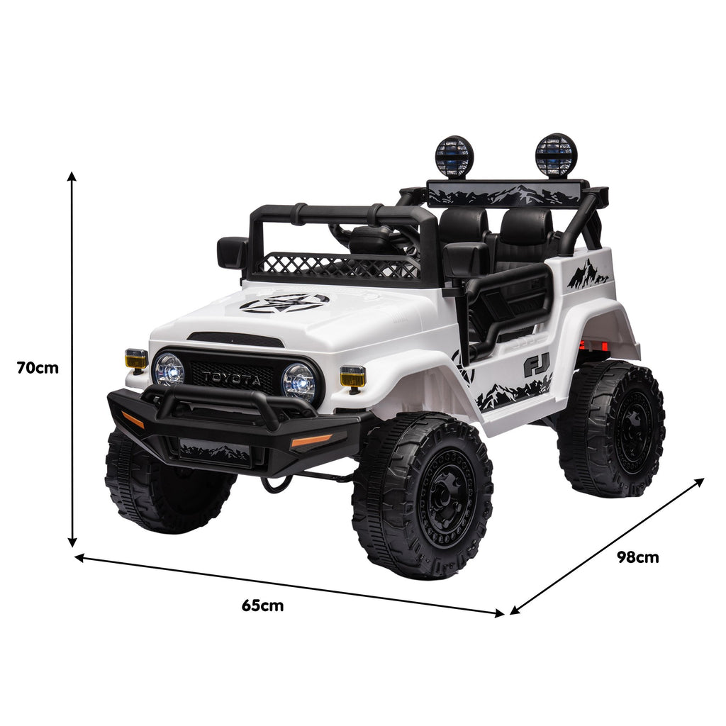 Toyota FJ Cruiser 12V Kids Electric Ride-On Car, White