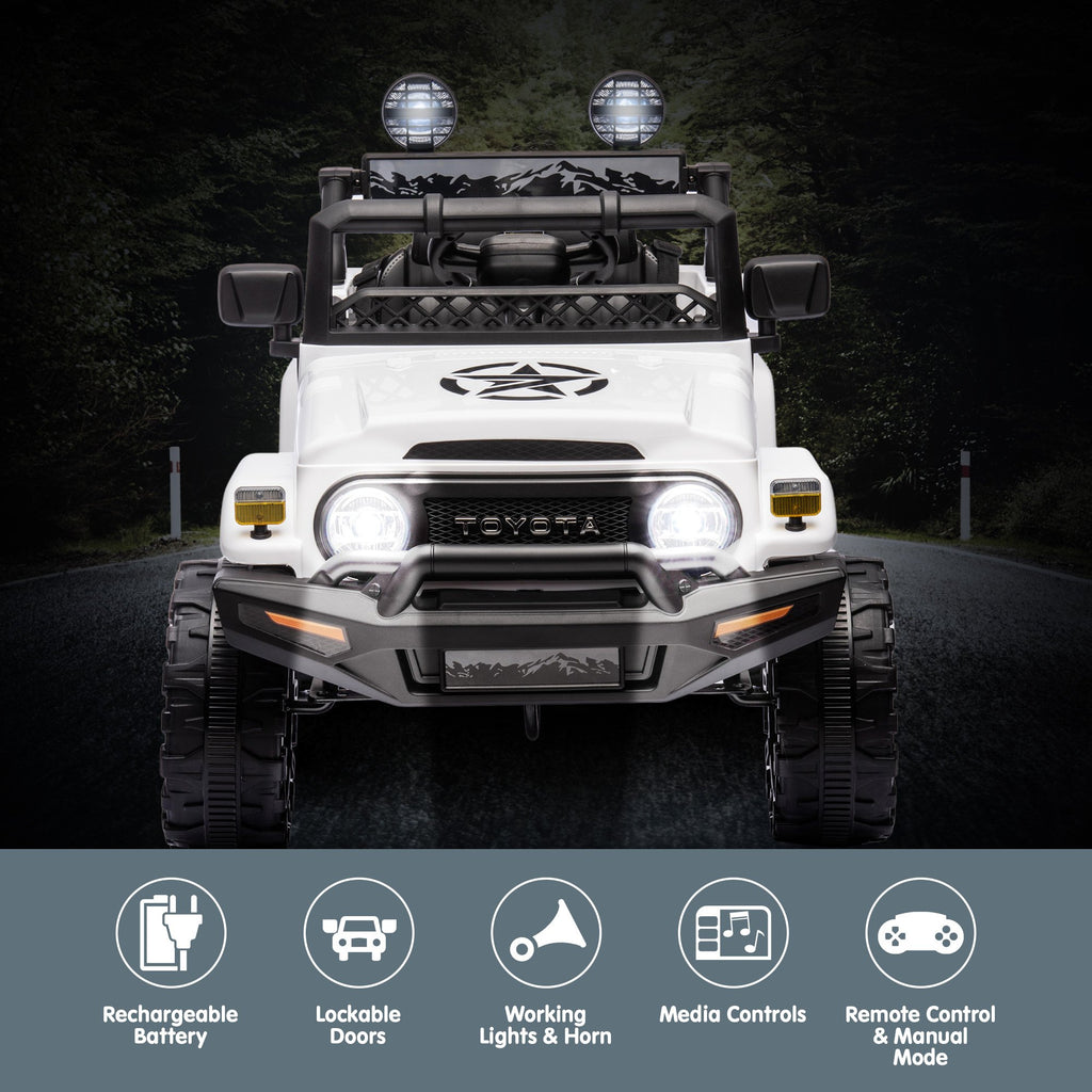 Toyota FJ Cruiser 12V Kids Electric Ride-On Car, White