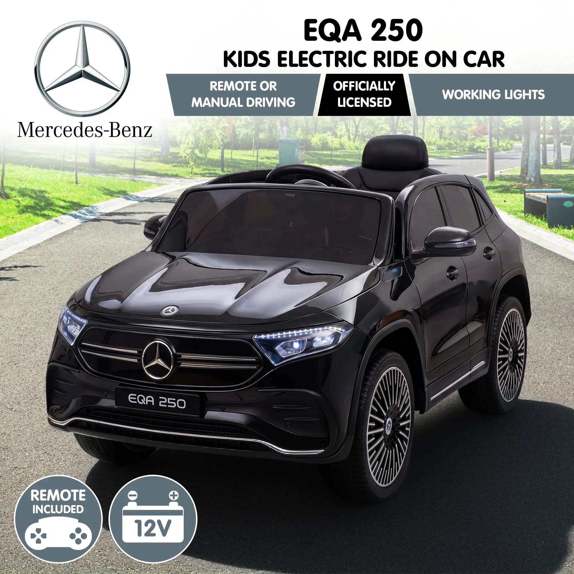 12V Licensed Mercedes-Benz EQA 250 Kids Electric Ride On Car with Parental Remote