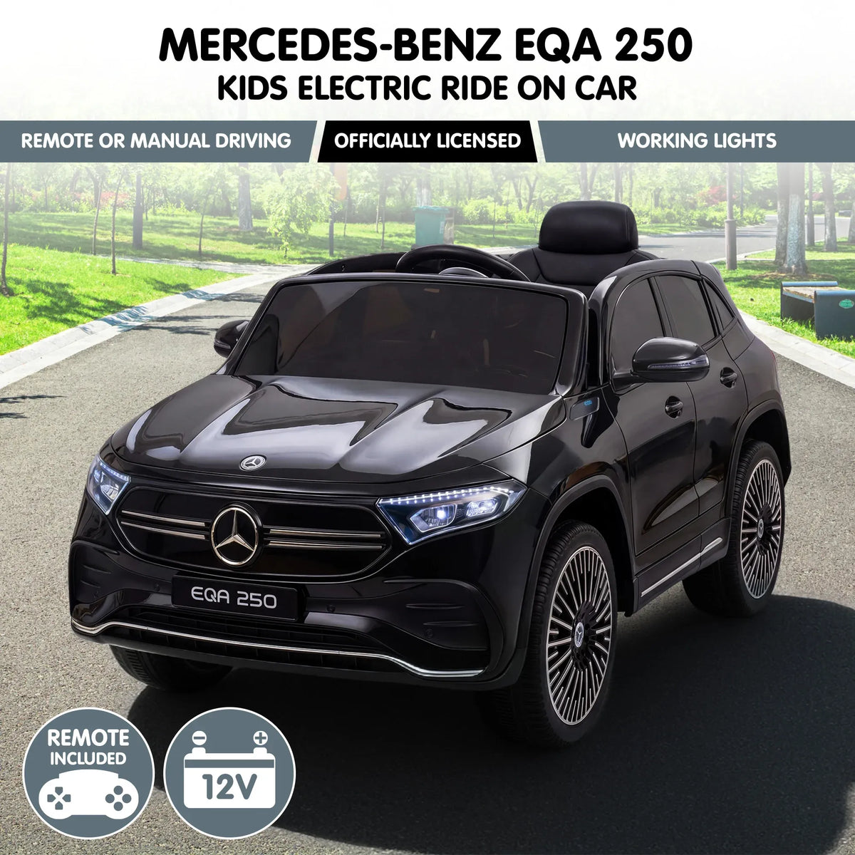12V Licensed Mercedes-Benz EQA 250 Kids Electric Ride On Car with Parental Remote