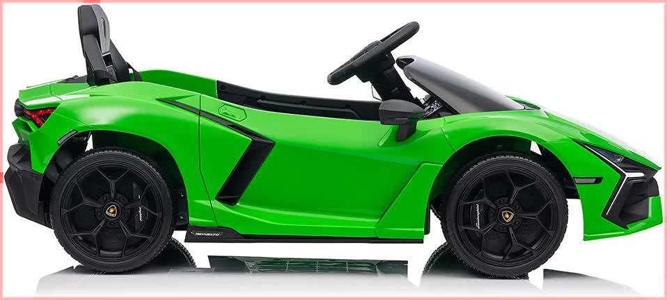 12V Licensed Lamborghini Revuelto Kids Electric Ride On Car with Parental Remote - Green